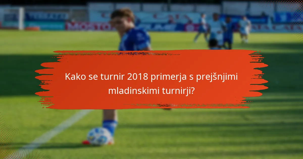 Kako se turnir 2018 primerja s prejšnjimi mladinskimi turnirji?